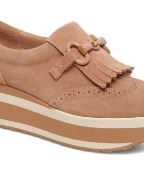 Dolce Vita Sz 9.5 Suede Platform Loafers in Toffee